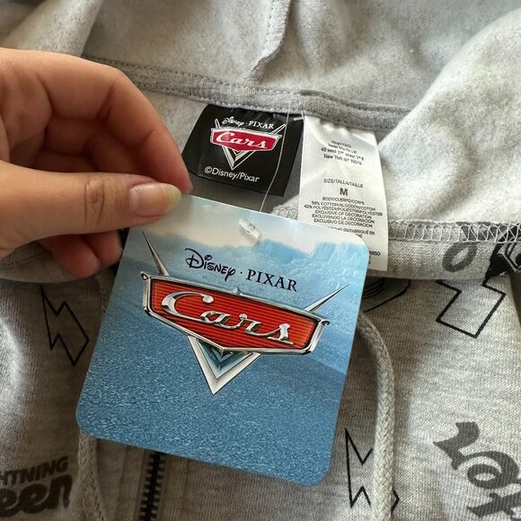 Disney/Pixar Cars Women's Medium Full Zip Cropped Hoodie All-Over Print - Picture 5 of 5